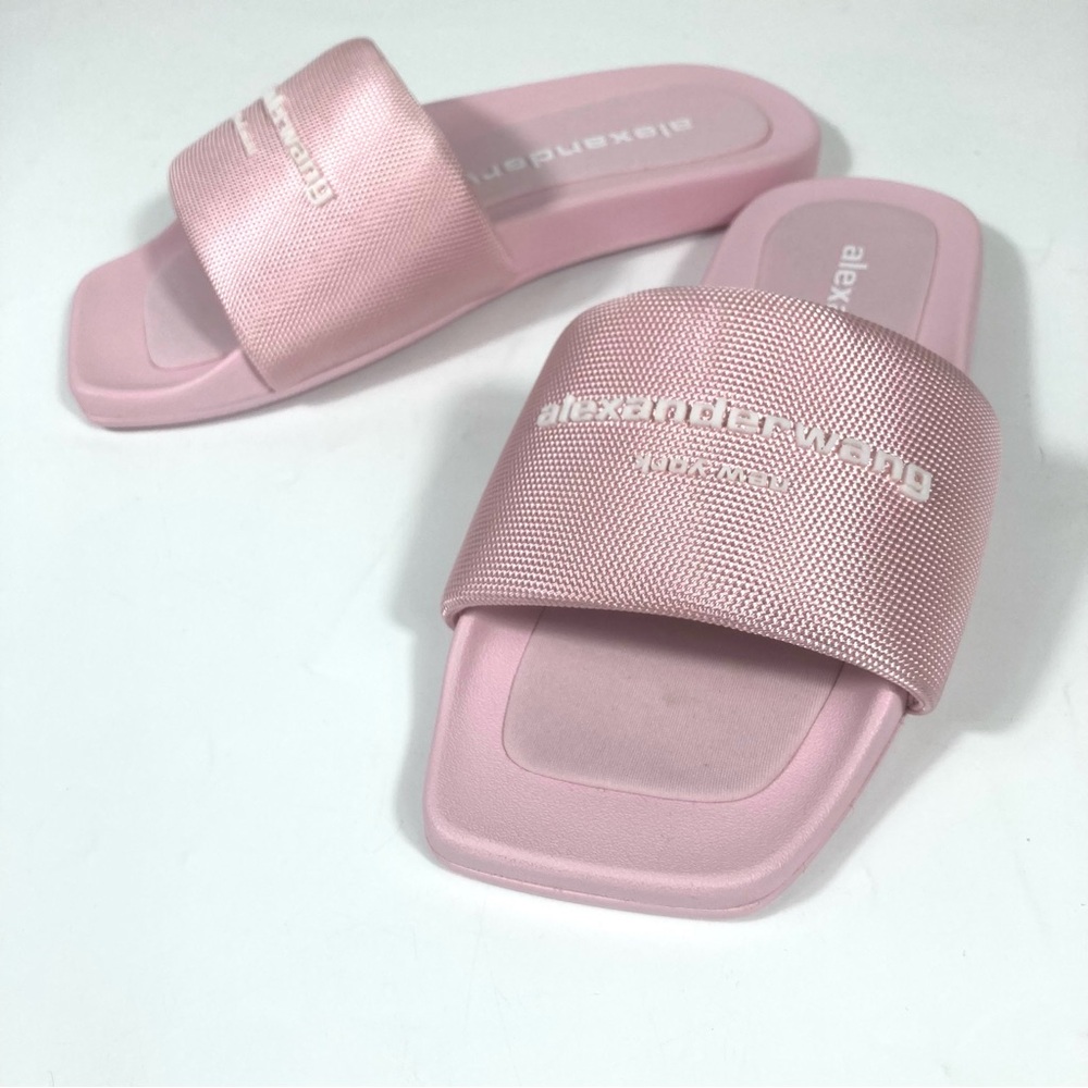 *SOLD* Alexander Wang Logo Pool Slides Light Pink EU 36 37 39 NEW - Picture 11 of 16